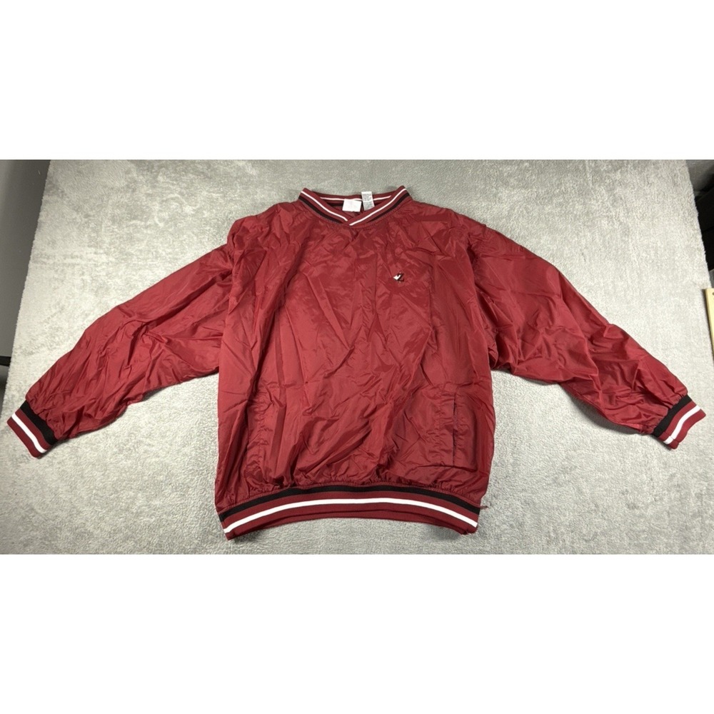 Vintage 90s‎ JERZEES Men's Classic Pullover Windbreaker Jacket Burgundy Size XL